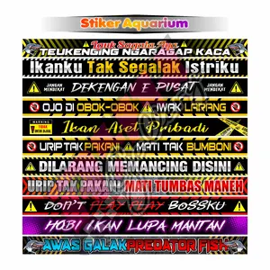 Stiker Aquarium ojo di obok-obok | don't play play bossku | dekengan e pusat | lauk sagala aya | urip tak pakani | ikan aset pribadi | ikan galak predator