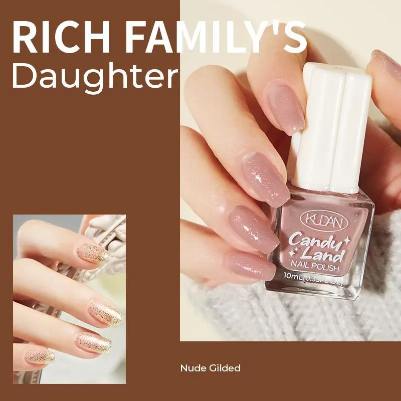 Kudan Candy Land 10ML Cat Kutek Kuku Jari Tangan Kutikula Wanita Nail Polish Sun UV Lamp Peel Off Kering Art 1