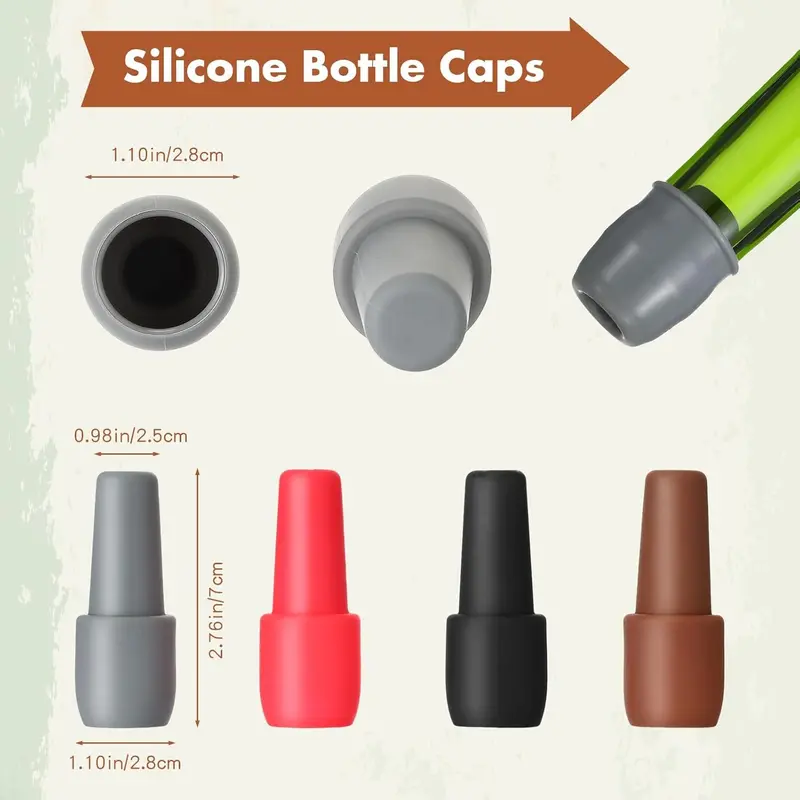 Nút Chặn Chai Đồ Uống Nho, Chất Liệu Silicon Kín Đôi, Có Thể Tái Sử Dụng, Bảo Quản Nắp Chai Đồ Uống Nho, Giữ Đồ Uống Tươi, Thích Hợp Cho Chai Đồ Uống Nho 1