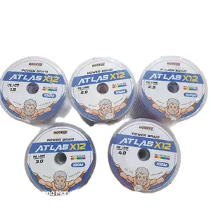 Senar PE/Serat Merk HookUp Power Braid ATLAS X12 (Multicolor) 100Meter pan cing Pancing Umpan