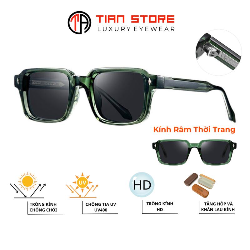 Kính Râm Thời Trang Nam Nữ Gọng Vuông TA600, Kính Mát Phong Cách Mới Cao Cấp, Mắt Kính Du Lịch Lái Xe Chống Nắng Chống Tia UV400, Kiểu Dáng Trẻ Trung Phù hợp Nhiều Dáng Mặt