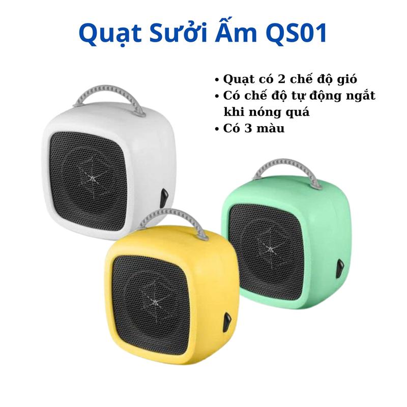 Quạt Sưởi Mini Để Bàn Bubzone Bz Công Suất 500W Tiện Lợi QS01