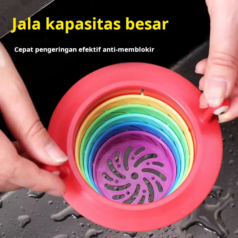 Jaring penyaring sampah untuk wastafel dapur saluran pembuangan, mencegah penyumbatan di bawah wastafel cucian. 1