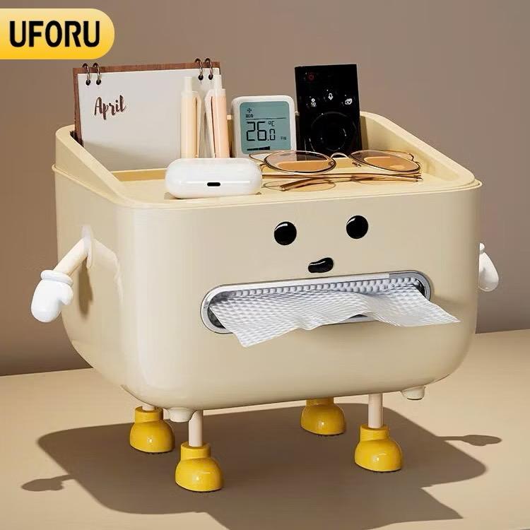 Hộp đựng đồ đa năng UFORU để bàn đựng điều khiển, sổ tay, bút viết, giấy rút, mắt kính...ứng dụng tiện lợi - UF755