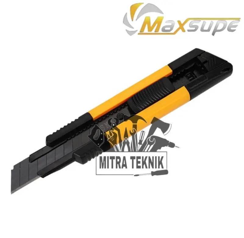 Maxsupe Pisau Cutter Bagus / Cutter Heavy Duty 18 mm SK5 Tajam Auto-lock / Alat Perkakas M-8744 2