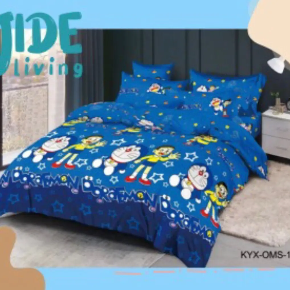 BED COVER SET LOKAL MOTIF DORAEMON/BED COVER SET