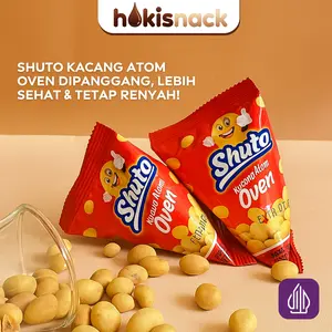 Shuto Kacang Atom Oven Asin Snack Cemilan Sehat dan Renyah Bernutrisi Food Protein Isi 20 Sachet