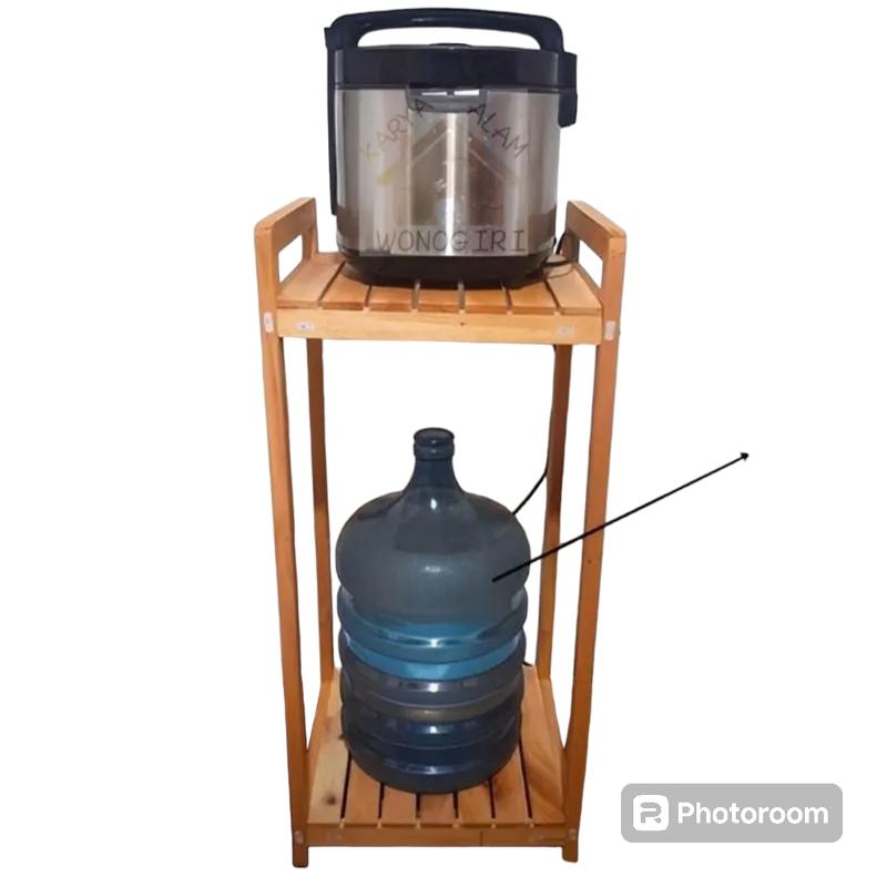 Rice Cooker Kayu Rak Galon Meja Galon - Penyimpanan - Shop | Tokopedia