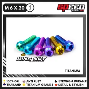 Baut titanium M6x20 drat 10 panjang 2 cm SMALL HEAD