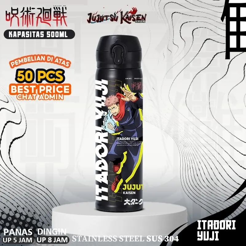 Botol Minum Custom Tumbler ANIME Jujutsu Kaisen Demon Slayer SPY X Family Vacuum Tumbler 4