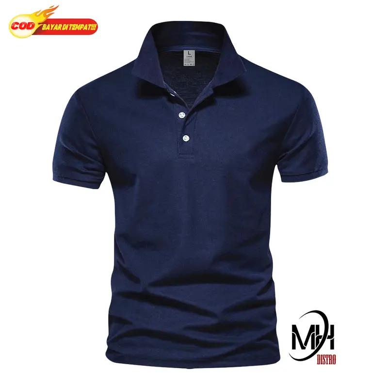 MAHA DISTRO - Kaos Polo Shirt Polos Kerah Abu Tua Lengan Pendek Kaos Kerah Pria/wanita Unisex 6