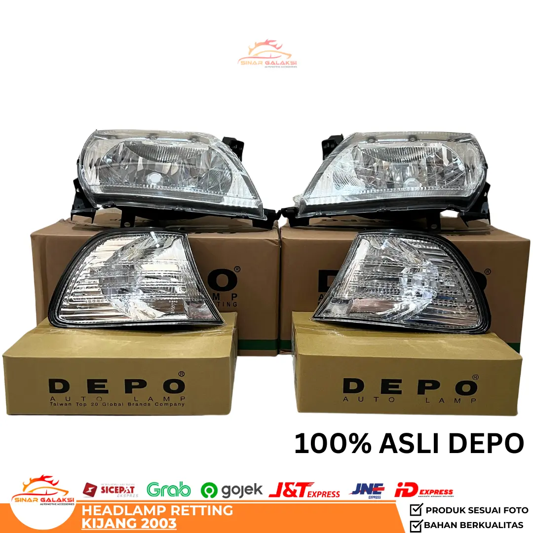 Depo Headlamp Lampu Besar Depan Retting Corner Kijang LGX 7K 2003 2004 Kanan Kiri Asli Car