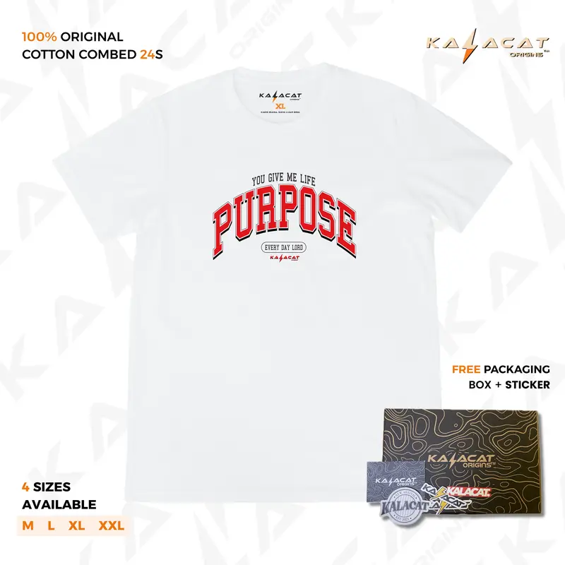 Kaos Distro Pria dan Wanita Kalacatorigins Bahan Cotton Combed 24s Sablon DTF - Kalacat Purpose 0