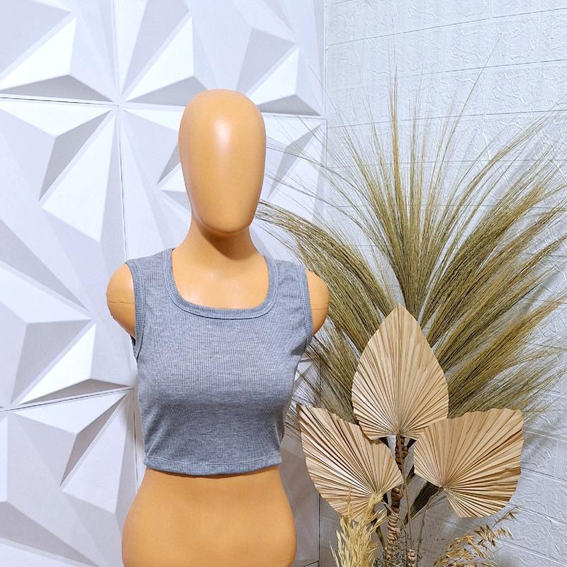 [tanktop 1 an U neck knit] NATA tanktop U knit basic Atasan Wanita Crop Rib 4