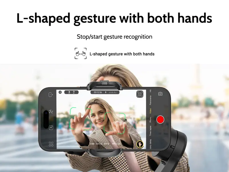 Product Introduction of AOCHUAN Gimbal Stabilizer for Smartphone, 3-Axis iPhone Gimbal, Portable Gimbal w/OLED Display for iPhone/Andriod, Gimbal stabilizer, Phone Gimbal stand with Face/Object Tracking for Tiktok Youtube, long-short video, Vlog-Smart X Pro black 15