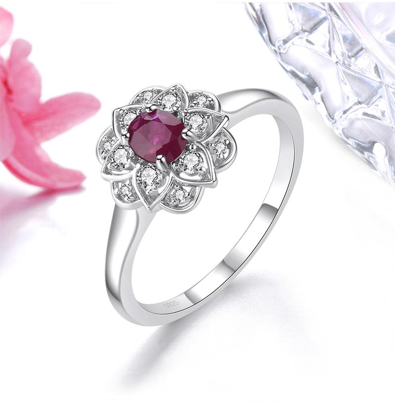 Product Introduction of Natural Precious Gemstone Ruby Sterling Silver Rings 0.3 Carats Genuine Gemstone Romantic Style S925 Fine Jewelrys Engagement 2