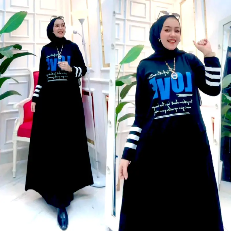 Gamis Kaos CINDY Combad 20s Standart Lengan Panjang 3
