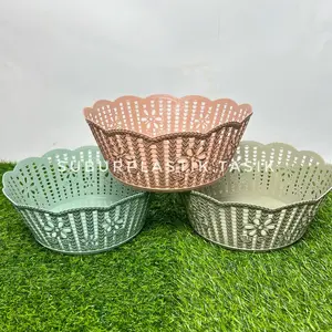 [12pcs] Keranjang Elandra Bulat Venus 1 Plastik Wadah Penyimpanan Serbaguna Wakul Berkat Hajatan