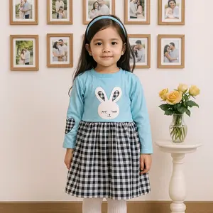 dress rabbit anak/dress kombinasi anak