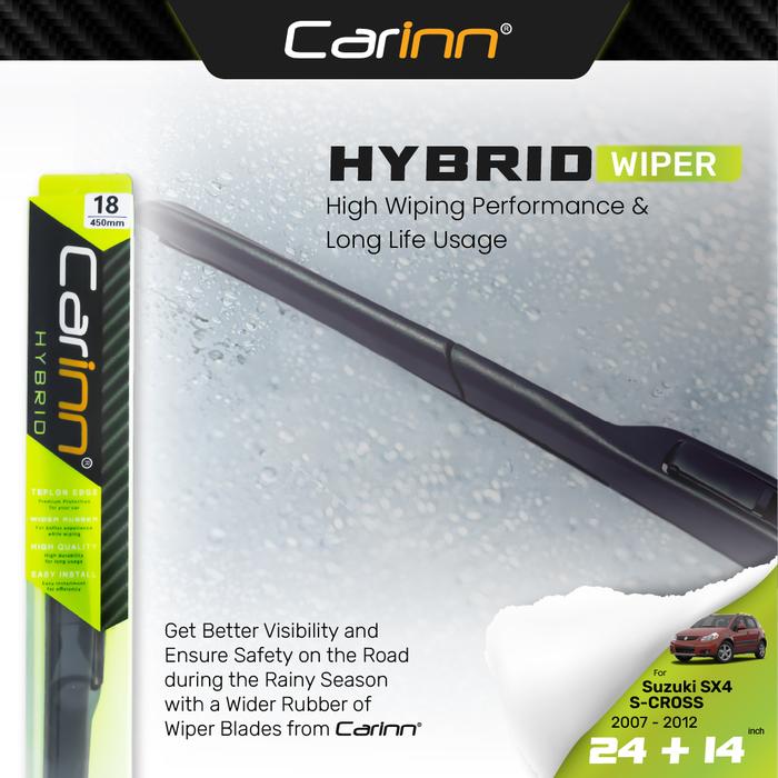 Gambar Carinn Sepasang Wiper Hybrid Kaca Depan Mobil For Suzuki SX-4 S-CROSS 24 & 14 - 2 Pcs dari Carinnstore Kota Administrasi Jakarta Pusat Tokopedia