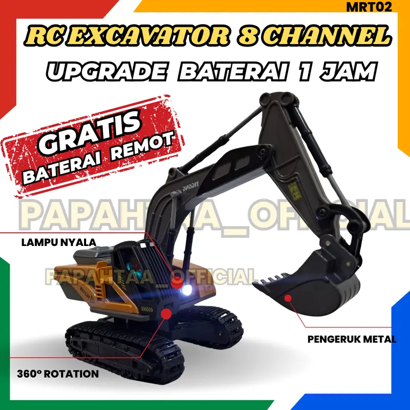 Rc Alat Berat Mainan Remote Control Anak Remot Kontrol Truk Excavator 8 Channel Toys 0