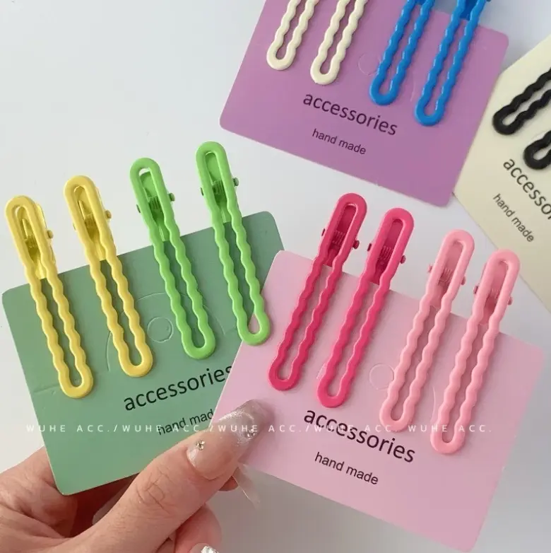 Kẹp Tóc Kim Loại, Kiểu Hàn Quốc, Màu Kẹo Ngọt, Dành Cho Nữ, Quà Tặng, 1 Cái