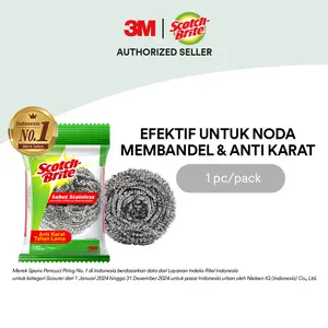 3M™ Scotch-Brite® Sabut Stainless, Efektif Untuk Noda Membandel & Anti Karat, 1 pcs, Untuk mencuci peralatan dapur