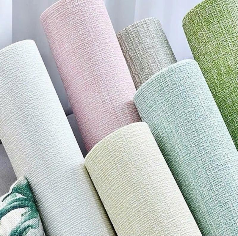 CUỘN 10M xốp dán tường vân vải 3D cao cấp kiểu dáng hàn quốc sẵn keo bóc dán,kích thước rộng 50cm-chiều dài 10M . 1 cuôn xốp dán tường xốp vân vải dán được 5m2 tường