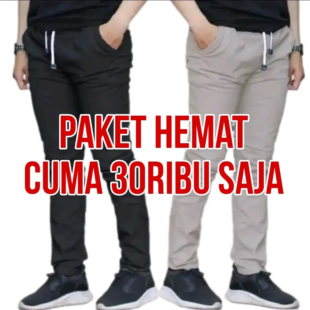 CELANA CHINOS PANJANG PRIA DEWASA RIB PINGGANG KARET BAHAN MELAR ELASTIS Kain katun Twill Combed Cowok Kerja Santai Slimfit Distro Nyaman Stretch Harian Casual Keren  Hitam Coklat