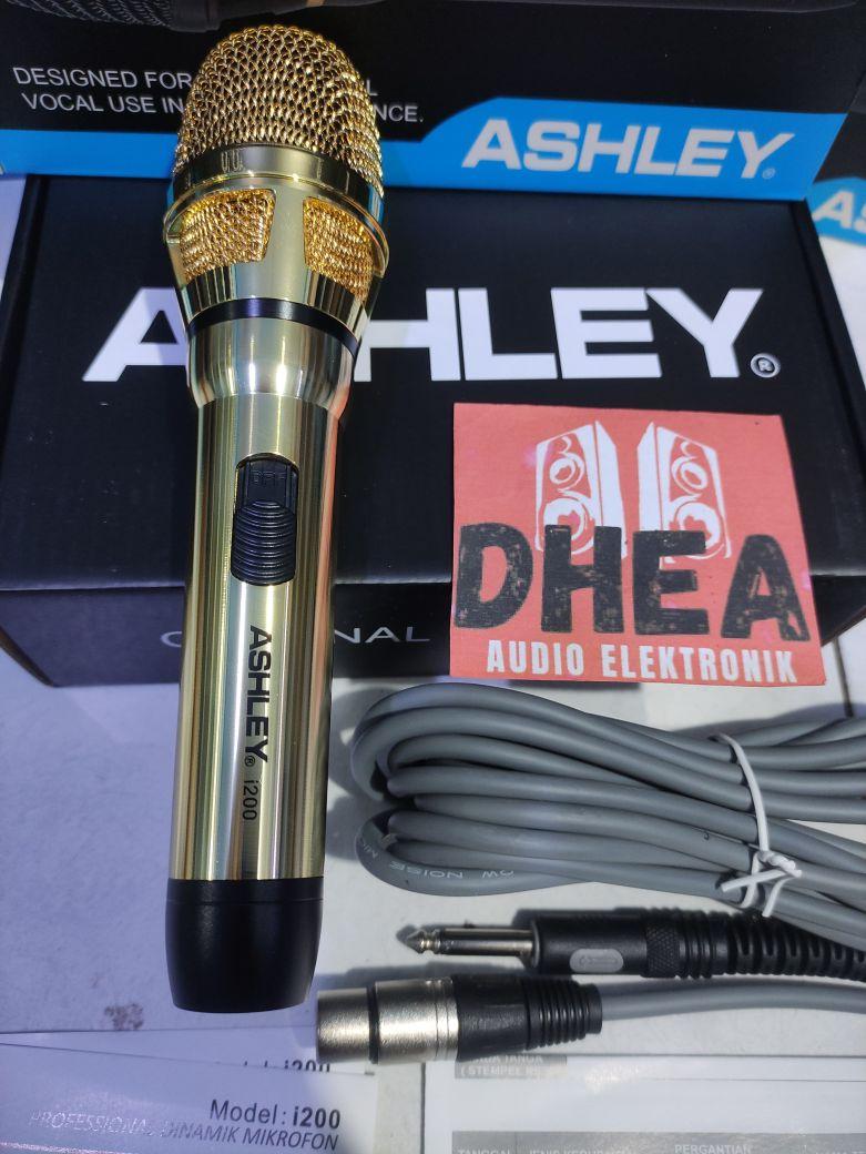 Product Introduction of Mic Dynamic Kabel Ashley i200 i 200 Original Mik Vokal Kabel i-200 Ashley Microphone Wire Cable ASLI ORI Ashley Suara Detail Jernih WARNA Gold / Krem Body Mic Besi High Quality 5