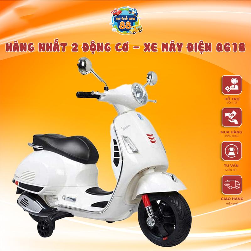  Hàng nhất 2 động cơ - Xe máy điện Q618 cho bé 2 động cơ Đồ Chơi Cao Su 