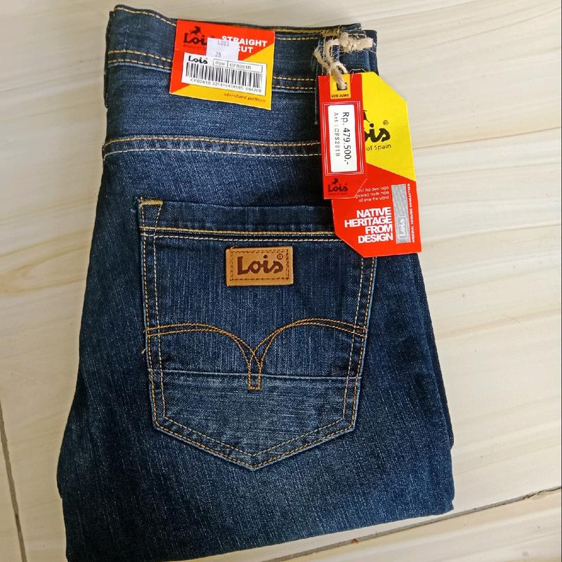 TERBARU CELANA LOIS PREMIUM, HANYA 2 WARNA ORIGINAL Jeans Biru Nyaman Denim Pria Panjang Keren Hitam Slim Cowok Slimfit Muda 2