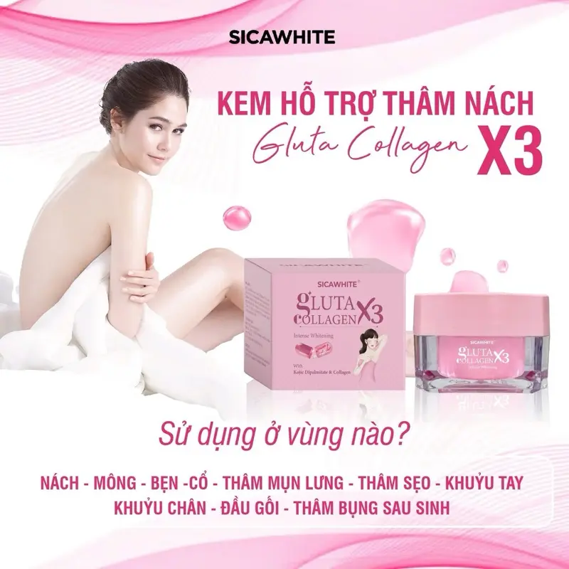 [H65] - Kem Hỗ Trợ Giảm Thâm GLUTA COLLAGEN X3 - Kem Cải Thiện Sắc Tố Da Những Vùng Như Nách, Đầu Gối, Khuỷ Tay (10gr) 3