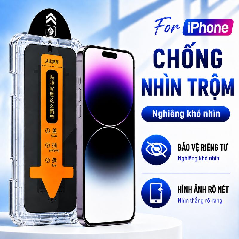 Kính Cường Lực Chống Nhìn Trộm Cho iPhone Viền Đen Cảm Ứng Nhạy Chống Trầy Xước Kèm Khung Dán Căn Chỉnh Tương Thích Ốp Lưng Không Hỗ Trợ Mở Khóa Vân Tay SE2020đen SE2022đen 6đen 7đen 8đen XR X XS XSMax 11 11Pro 12 12Pro 13 13Pro 14 14Pro 15 15Pro 16 16Pro