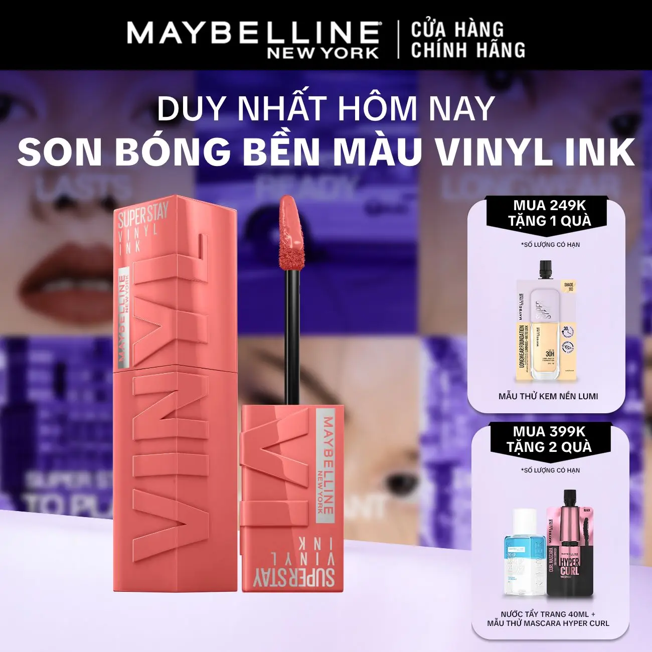 Son Bóng Bền Màu Nhẹ Môi Superstay Vinyl Ink Maybelline New York 4.2ml