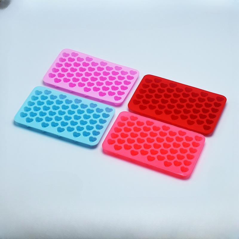 Khuôn Nướng Bánh, Khuôn Nến Chống Dính, Khuôn Kẹo Mềm Kẹo Mềm, 55 Ngăn, Làm Bằng Silicon, Cấp Thực Phẩm, Hình Trái Tim Nhỏ, Thích Hợp Để Làm Bánh 0