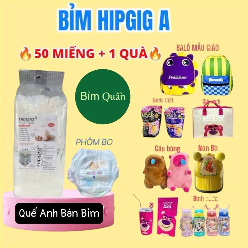 ( kèm Qùa cho bé ) 50Miếng Tã combo 50miếng bỉm Quần hipgig mỏng Nhẹ thấm 500_700ml Không Có Dán Sau nhe Women Nữ tả lót chống sơ sinh
