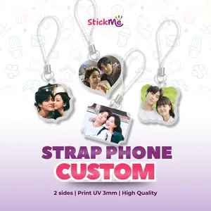 STICKME Phone Strap Custom Frame Foto Acrylic Premium Gantungan Tali HP UV Print Aesthetic Ready Stock