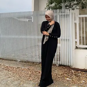 Zeena button knit dress/gamis knit PREMIUM KANCING HIDUP Muslim