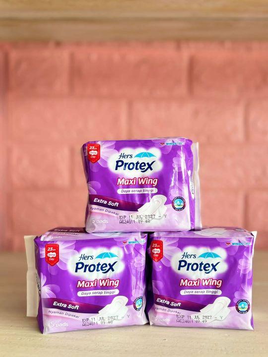 6 Pack HERS PROTEX UNGU MAXI WING Pembalut Wanita Isi 5 Pad - Feminine Care - Perawatan