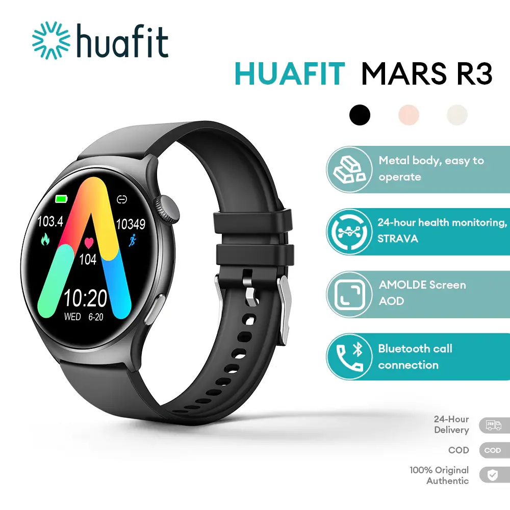Huafit&Aolon Mars R3 Smartwatch Running Pace AMOLED Screen AOD Metal Case Custom Wallpaper Bluetooth Call Smart Watch 200+ Watch Face 178+ Sport modes Jam  Logam  Ponsel  Layar Pelacak Women Sports Watch Android Iphone