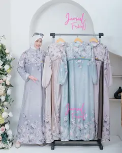 Azkia - Yasmin Gamis Wanita Terbaru || Dress Wanita Motif Bunga Cantik || Gamis Dress Mewah Elegan || Gamis Wanita Murah