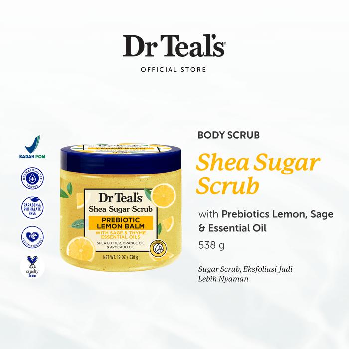 Gambar Dr Teal's Shea Sugar Scrub/Eksfoliasi Kulit Pure Epsom Salt - Prebiotics Lemon Balm with Sage & Thyme Essential Oil 538 GR dari Dr Teal's Indonesia Kota Depok Tokopedia