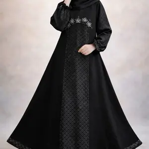 Abaya anida abaya anak mat embos forzaletta MOTIF BARUU Hitam Muslim