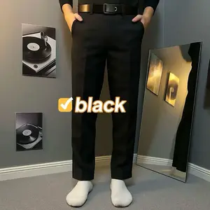 Celana Panjang Formal Pria Slim Fit Original Hitam Casual Bahan Wool