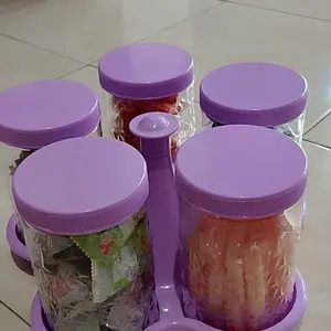 TOPLES Snack KRISTAL Premium JEON Lima Bunga Toples Set Nampan Toples Kue Kering Toples Set Lebaran 5in1 Calista