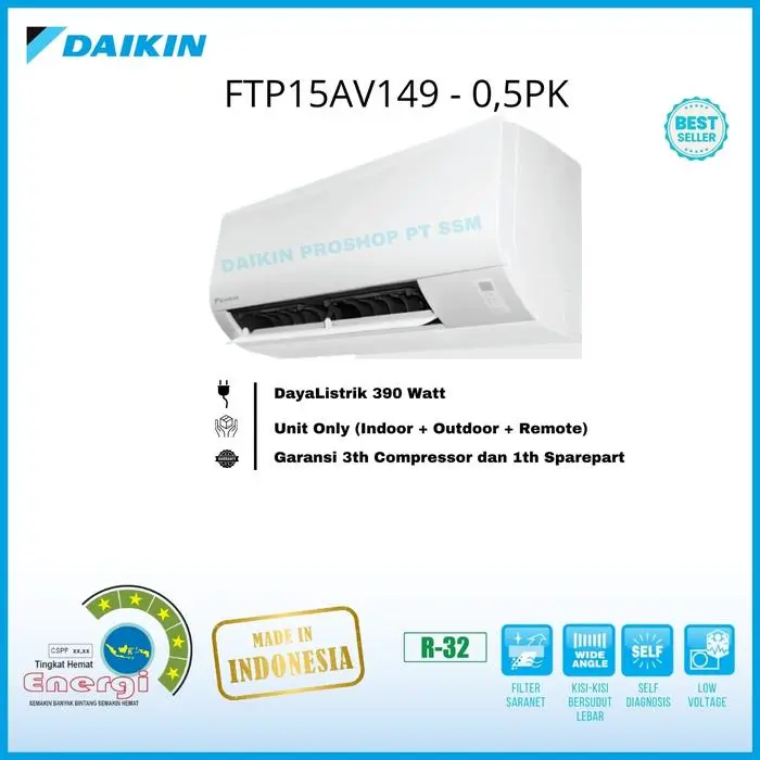 AC Daikin Standar Indonesia Type FTP15AV149 1/2 PK