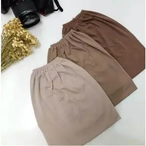 PAKET 5 PCS inner Arab kaos rayon polos ciput dalaman hijab lembut murah Kerudung Wanita Hitam