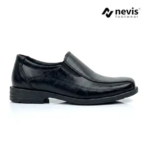 NEVIS Sepatu Pantofel Pria Formal NVS 08 Kantor Kerja Bisnis Kondangan Fantofel Shoes Hitam Kulit - 22 Zever Praba
