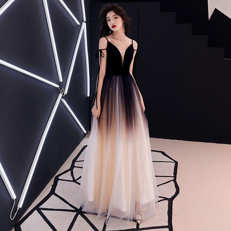 Gradient Evening Dress Women's Long 2024 New Annual Meeting Host Ladies Banquet Dress Noble Elegant Slimming 0